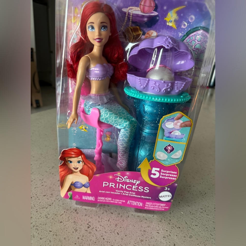 Disney Princess Ariel Vanity Pop Barbie Doll Set NWB